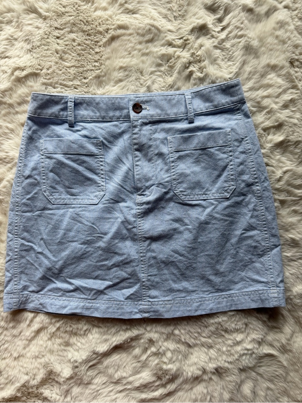 J. Crew Light Blue Cotton Mini Skirt with Front Pockets